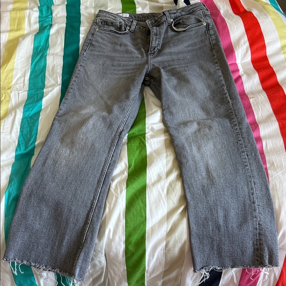 Zara Women's Straight Leg Gray Jeans - Picture 1 of 4